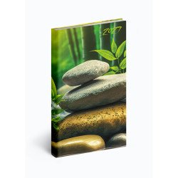 Zsebnaptár álló Picture, fehér lapokkal meditáció Realsystem 2027. Zsebnaptár Realsystem