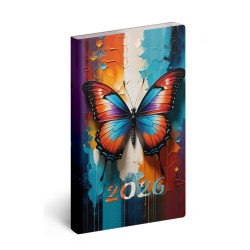 Zsebnaptár álló Flexi, fehér lapokkal lepke Realsystem 2026. Zsebnaptár Realsystem