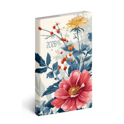 Zsebnaptár álló Flexi, fehér lapokkal floral Realsystem 2027. Zsebnaptár Realsystem