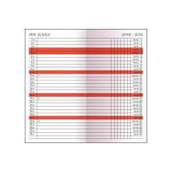 Zsebnaptár álló Leporello kivítel, havi tervező beosztás kék Realsystem 2027.