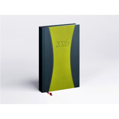 Határidőnapló Prémium A A/5, napi krémszínű lapokkal zöld Realsystem 2026.