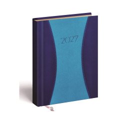 Zsebnaptár álló Prémium B/6, heti krémszínű lapokkal kék Realsystem 2027. Zsebnaptár Realsystem