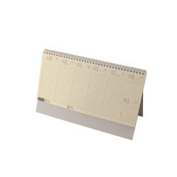 Asztali naptár 320mmx155mm, krémszínű lapokkal álló Realsystem 2027. Asztali naptár Realsystem