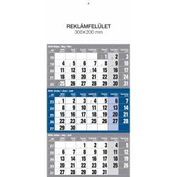 Falinaptár speditőr 1 tömbös 12 lapos 300mmx480mm, üres fejlappal kék Realsystem 2026. Speditőr falinaptár Realsystem