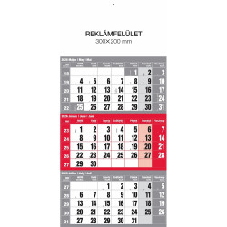 Falinaptár speditőr 1 tömbös 12 lapos 300mmx480mm, üres fejlappal piros Realsystem 2026. Speditőr falinaptár Realsystem