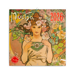 Falinaptár képes lemeznaptár 300x300mm, Alphonse Mucha Realsystem 2026. Falinaptár Realsystem