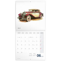 Falinaptár képes lemeznaptár 300x300mm, Classic Cars Realsystem 2026. Falinaptár Realsystem