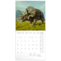 Falinaptár képes lemeznaptár 300x300mm, Dinosaurs Realsystem 2026. Falinaptár Realsystem