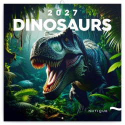 Falinaptár képes lemeznaptár 300x300mm, Dinosaurs Realsystem 2027. Falinaptár Realsystem