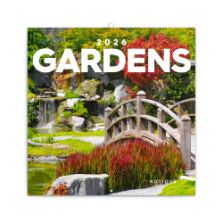 Falinaptár képes lemeznaptár 300x300mm, Gardens Realsystem 2026. Falinaptár Realsystem