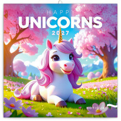 Falinaptár képes lemeznaptár 300x300mm, Happy Unicorns Realsystem 2027. Falinaptár Realsystem