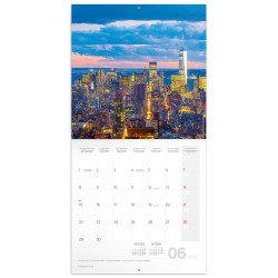 Falinaptár képes lemeznaptár 300x300mm, New York Realsystem 2026. Falinaptár Realsystem