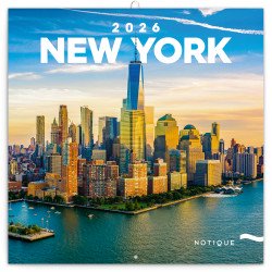 Falinaptár képes lemeznaptár 300x300mm, New York Realsystem 2026. Falinaptár Realsystem