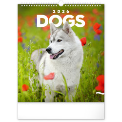 Falinaptár képes  300x340mm Dogs Realsystem 2026. Falinaptár Realsystem