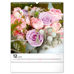 Falinaptár képes  300x340mm Flowers Realsystem 2026. Falinaptár Realsystem