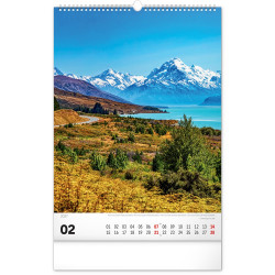 Falinaptár képes  330×460mm Mountains  Realsystem 2027. Falinaptár Realsystem