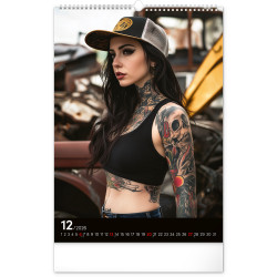 Falinaptár képes  330×460mm Inked Girls Realsystem 2026. Falinaptár Realsystem