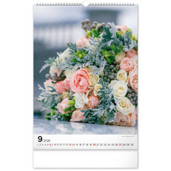 Falinaptár képes  330×460mm Bouquets  Realsystem 2026. Falinaptár Realsystem