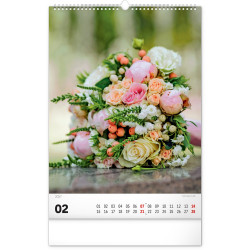 Falinaptár képes  330×460mm Bouquets  Realsystem 2027. Falinaptár Realsystem