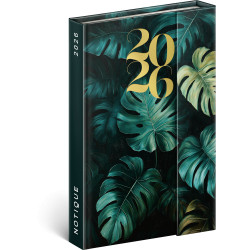 Határidőnapló mágnessel záródó, krémszínű lapokkal Monstera 110×160 mm, Presco Határidőnapló Presco