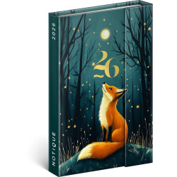 Határidőnapló mágnessel záródó, krémszínű lapokkal Fox 110×160 mm, Presco Határidőnapló Presco