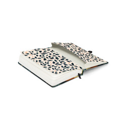 Keménytáblás notesz krémszínű lapokkal leszorító gumiszalaggal Fox 130x210mm, Presco Napló Presco