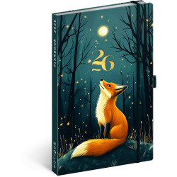 Keménytáblás notesz krémszínű lapokkal leszorító gumiszalaggal Fox 130x210mm, Presco Napló Presco