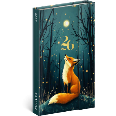 Határidőnapló mágnessel záródó, heti, fehér lapokkal Fox 130x210 mm, Presco Határidőnapló mágnessel záródó, heti, fehér lapokkal Fox 130x210 mm, Presco