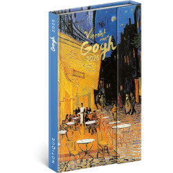 Határidőnapló mágnessel záródó, fehér lapokkal Vincent Van Gogh 130x160 mm, Presco Határidőnapló Presco