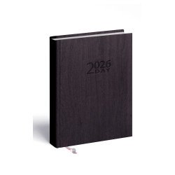 Határidőnapló 2day B/6, kétnapos beosztás + jegyzetlap grafit Realsystem 2027. Határidőnapló Realsystem