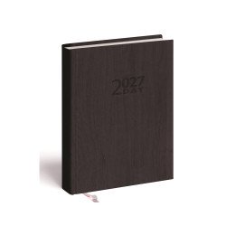 Határidőnapló 2day B/6, kétnapos beosztás + jegyzetlap grafit Realsystem 2027. Határidőnapló Realsystem