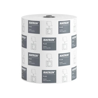 Kéztörlő 2 rétegű tekercses átmérő: 19 cm perforáció 6 tekercs/karton System Katrin_97449 fehér