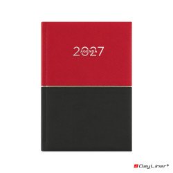 Határidőnapló Contrast A5 napi, fehér lapokkal piros-fekete Dayliner 2027. Határidőnapló Dayliner