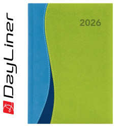 Határidőnapló Dubai A5 heti, fehér lapokkal kék-zöld Dayliner 2026. Határidőnapló Dayliner