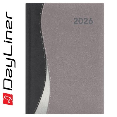 Határidőnapló Dubai A5 napi, fehér lapokkal fekete-szürke Dayliner 2026.