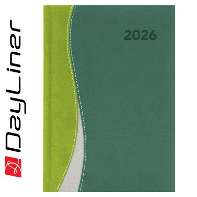 Határidőnapló Dubai A5 napi, fehér lapokkal zöld-zöld Dayliner 2026.