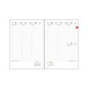 Határidőnapló InSpiral A5 heti, fehér lapokkal GT szürke-fehér Dayliner 2026.