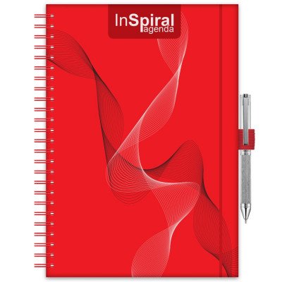 Határidőnapló InSpiral A5 heti, fehér lapokkal piros-piros Dayliner 2027.