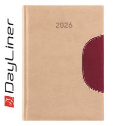 Határidőnapló Memphis A5 napi, fehér lapokkal bézs-padlizsán Dayliner 2026. Határidőnapló Dayliner