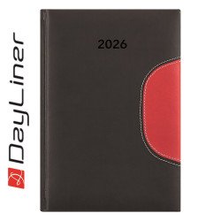 Határidőnapló Memphis B5 heti, fehér lapokkal fekete-piros Dayliner 2026. Határidőnapló Dayliner
