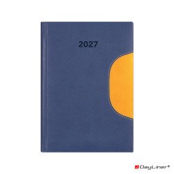 Határidőnapló Memphis B5 heti, fehér lapokkal kék-sárga Dayliner 2027. Határidőnapló Dayliner