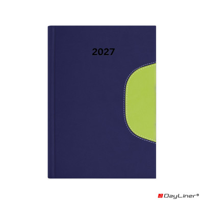 Határidőnapló Memphis B5 heti, fehér lapokkal kék-zöld Dayliner 2027.