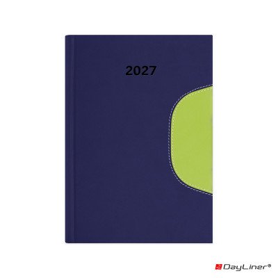 Határidőnapló Memphis B5 heti, fehér lapokkal kék-zöld Dayliner 2027.