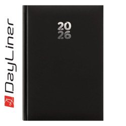 Határidőnapló Pannon A5 heti, fehér lapokkal fekete Dayliner 2026. Határidőnapló Dayliner