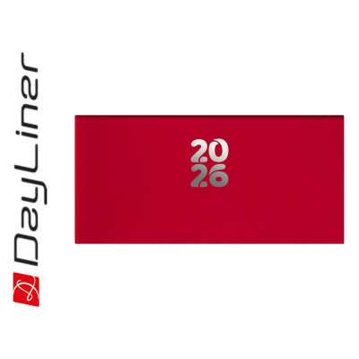 Zsebnaptár Pannon fekvő heti, fehér lapokkal piros Dayliner 2026.