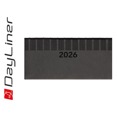 Zsebnaptár Tucson fekvő heti, fehér lapokkal fekete Dayliner 2026.