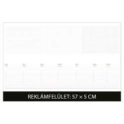 Asztali naptár könyöklő 570 x 380 mm, fehér lapokkal fekete Dayliner 2026. Asztali naptár Dayliner