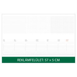 Asztali naptár könyöklő 570 x 380 mm, fehér lapokkal zöld Dayliner 2026. Asztali naptár Dayliner