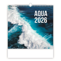 Falinaptár képes 300 x 300 mm, fehér lapokkal Aqua Dayliner 2027. Falinaptár Dayliner