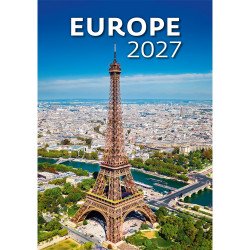 Falinaptár képes 315 x 450 mm, fehér lapokkal Europe Dayliner 2027. Falinaptár Dayliner